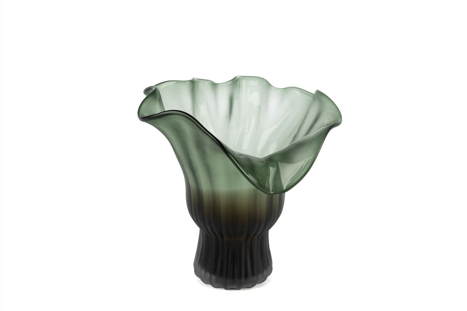 Zümrüt Yeşili Dalgalı Vazo 29x25cm