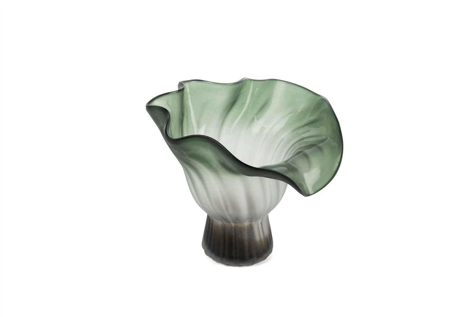 Zümrüt Yeşili Dalgalı Vazo 18x19cm