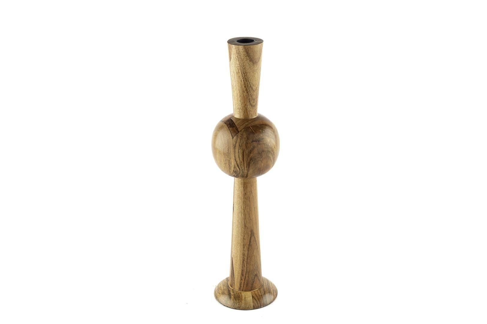 Ahşap Boğumlu Mumluk 10x37cm