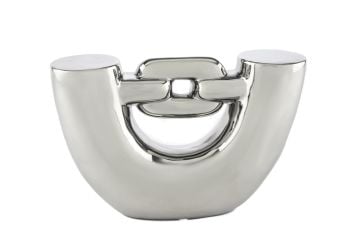 Gümüş Zincirli Seramik Obje 29x8x18cm