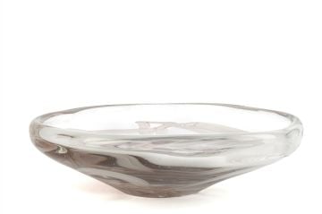 Gül Kurusu Çizgili Cam Dek. Tabak 36x10cm