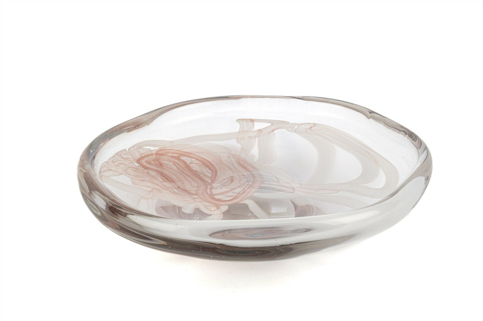 Gül Kurusu Çizgili Cam Dek. Tabak 36x10cm