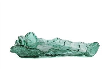 Turkuaz Cam Dek Tabak 30x23x6cm