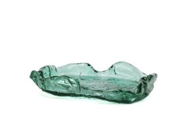 Turkuaz Cam Dek Tabak 22x15x5cm