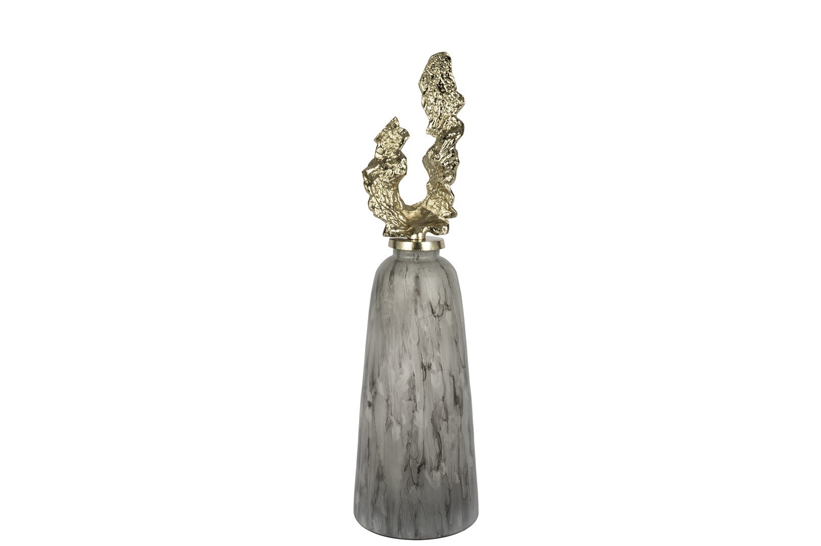 Gri Mermer Desenli Gold Kapaklı Küp 87x24cm