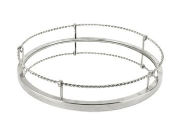 Gümüş Burma Aynalı Tepsi 36x6cm