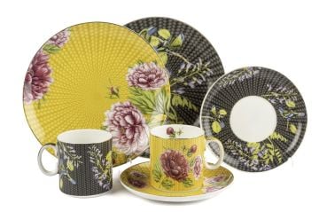 Karen 2li Pasta Tabaklı Çay Fincan Seti 6 Parça 180cc