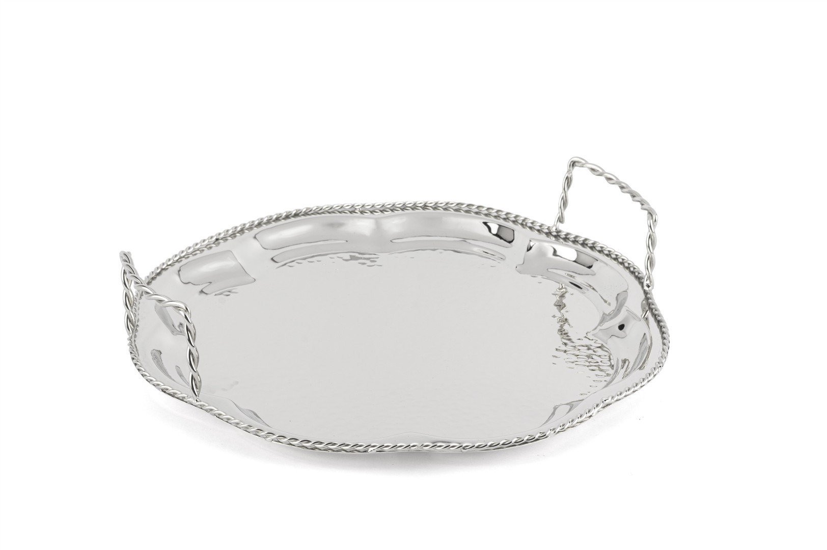 Gümüş Burma Çiçek Tepsi 31x7cm