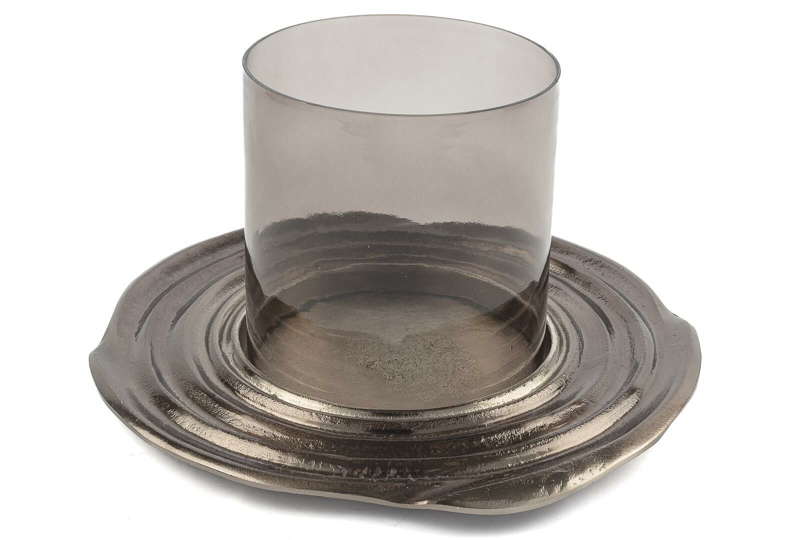 Gümüş Cam Mumluk 35x20cm