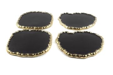 Porselen 4lü Siyah Servis 14x13cm