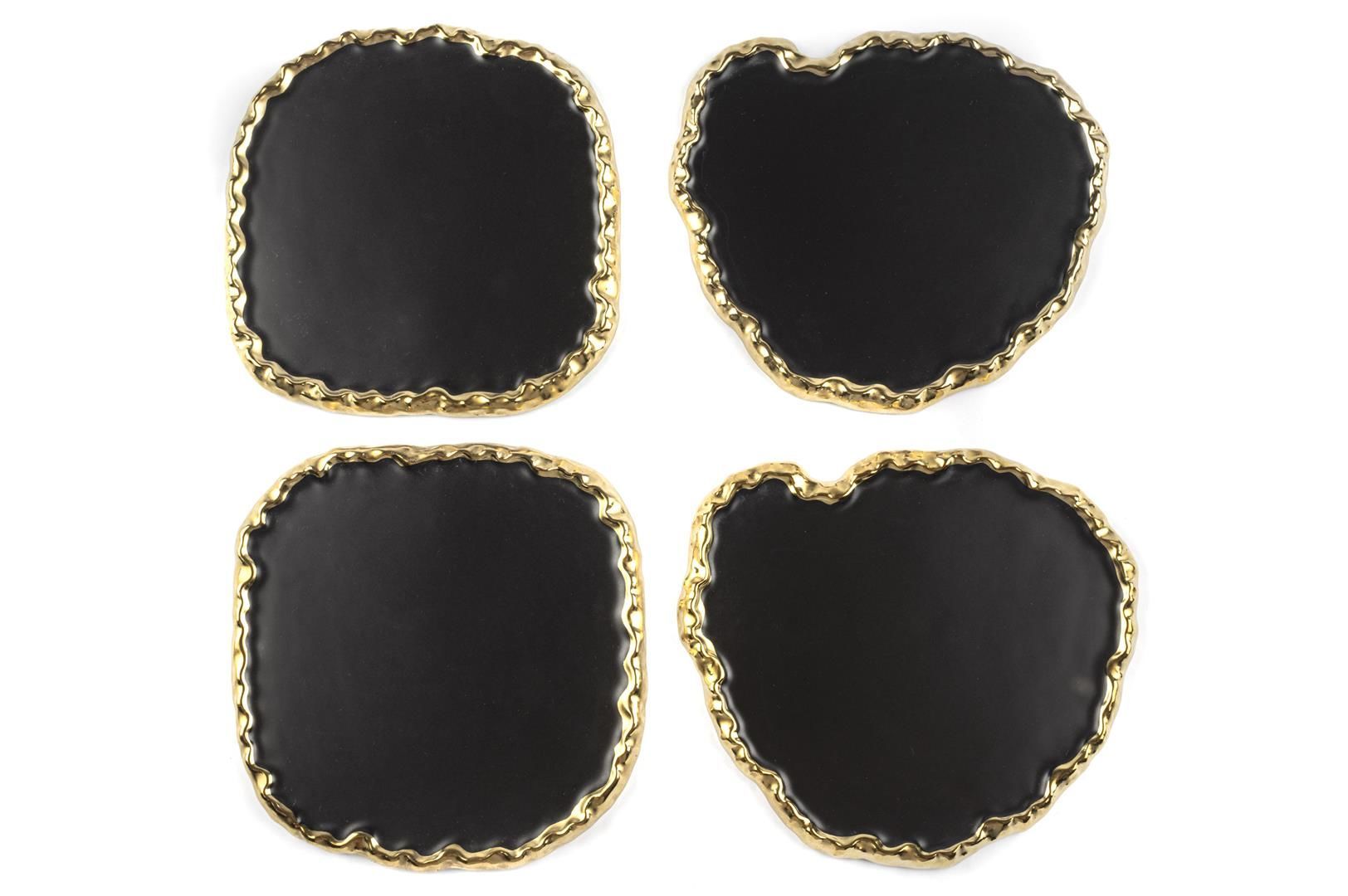 Porselen 4lü Siyah Servis 14x13cm