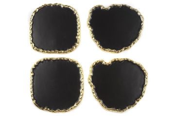 Porselen 4lü Siyah Servis 14x13cm