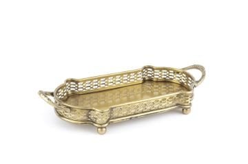 Bakır Antik Tepsi 33x15x6cm