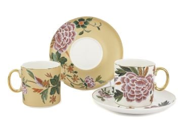 Lienna 2li Pasta Tabaklı Çay Fincan Seti 6 Parça 180cc