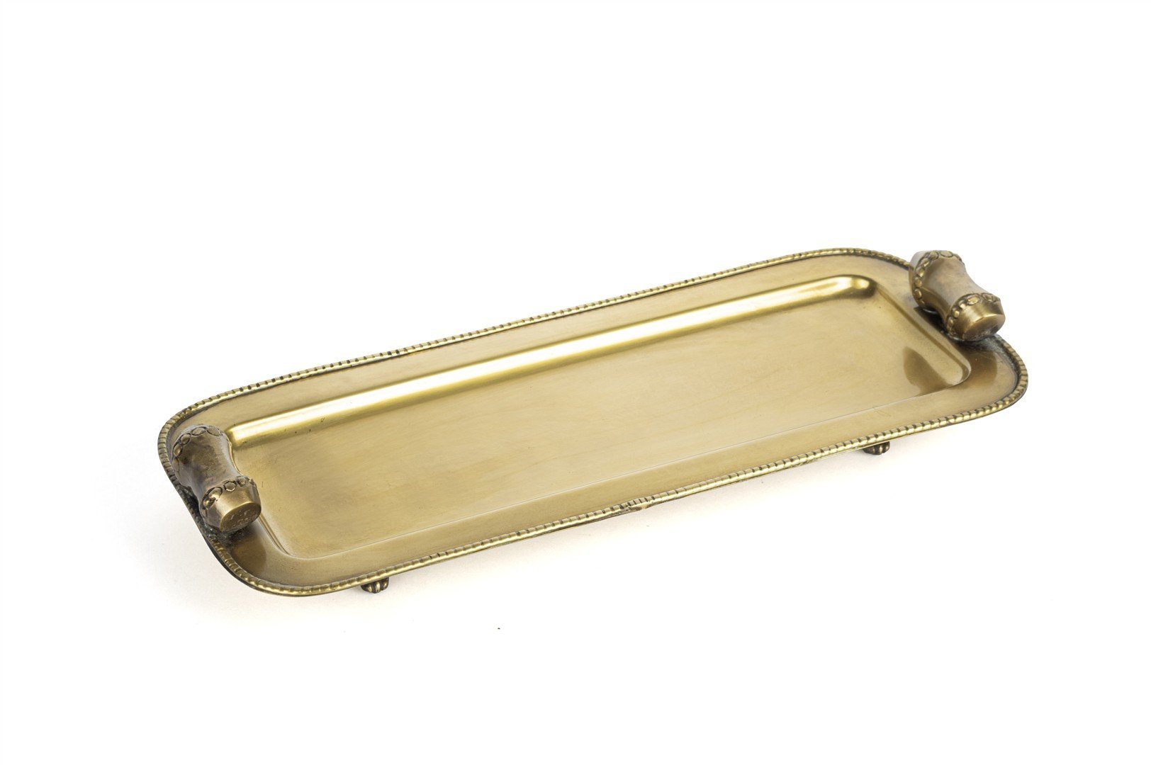 Bakır Antik Dikdörtgen Tepsi 36x15cm