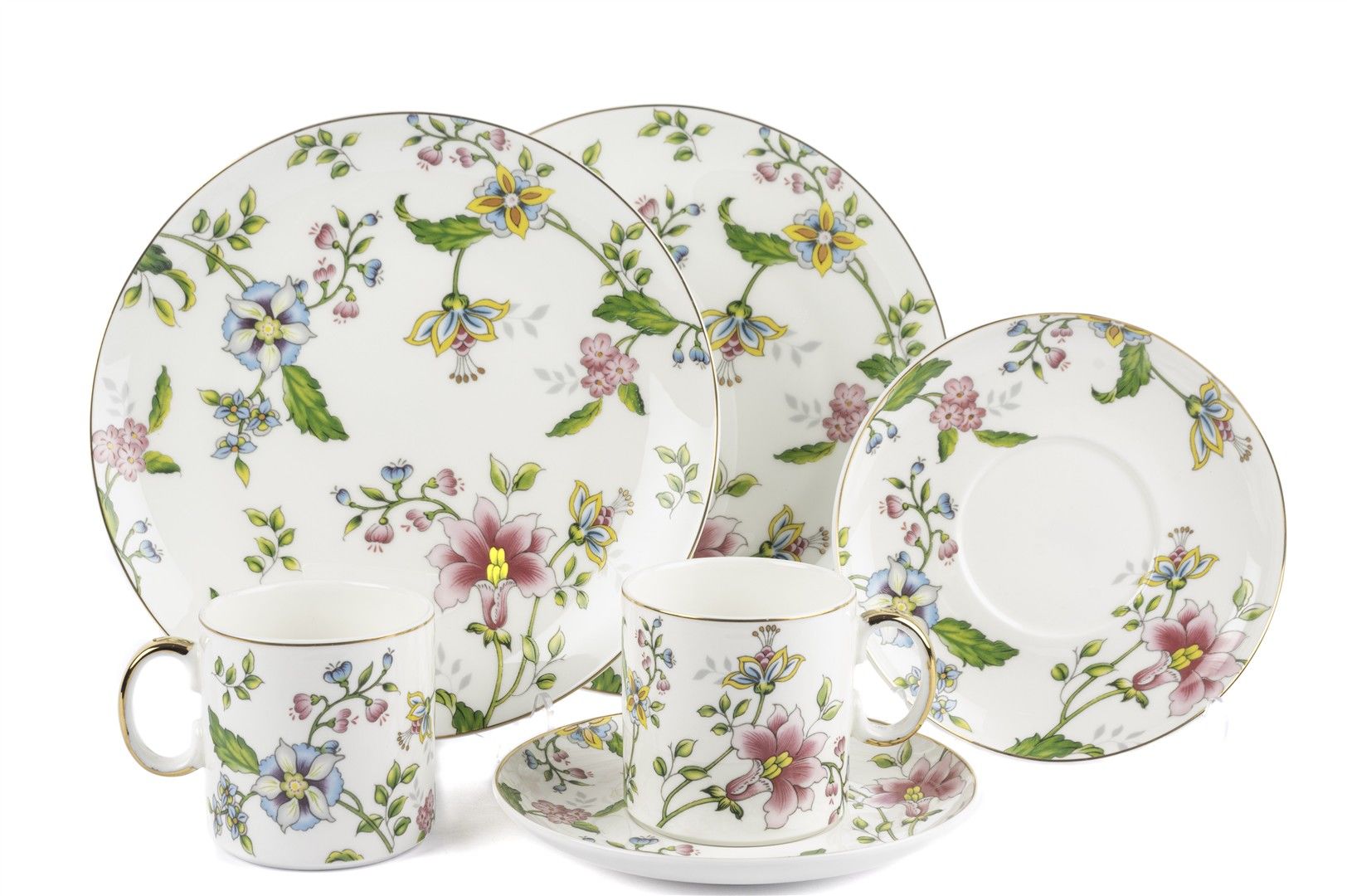 Florid 2li Pasta Tabaklı Çay Fincan Seti 6 Parça 180cc