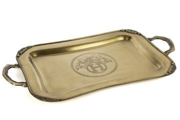 Horse Bakır Antik Dikdörtgen 44x24 Tepsi