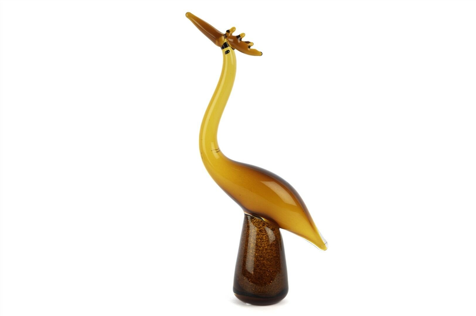 Amber Kahve Turna Cam Dek Obje 20x39cm
