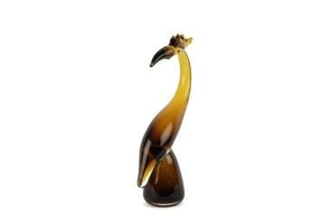 Amber Kahve Turna Cam Dek Obje 18x33cm