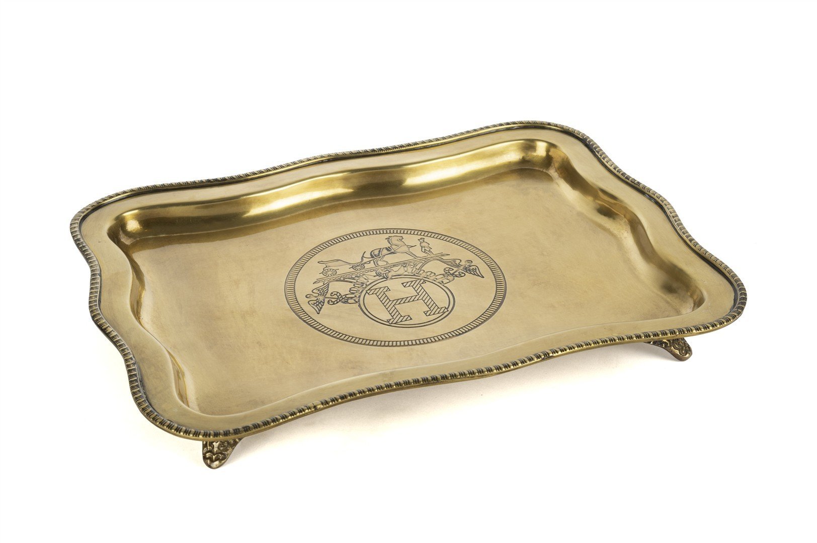 Horse Bakır Antik Dalgalı 32x23 Tepsi