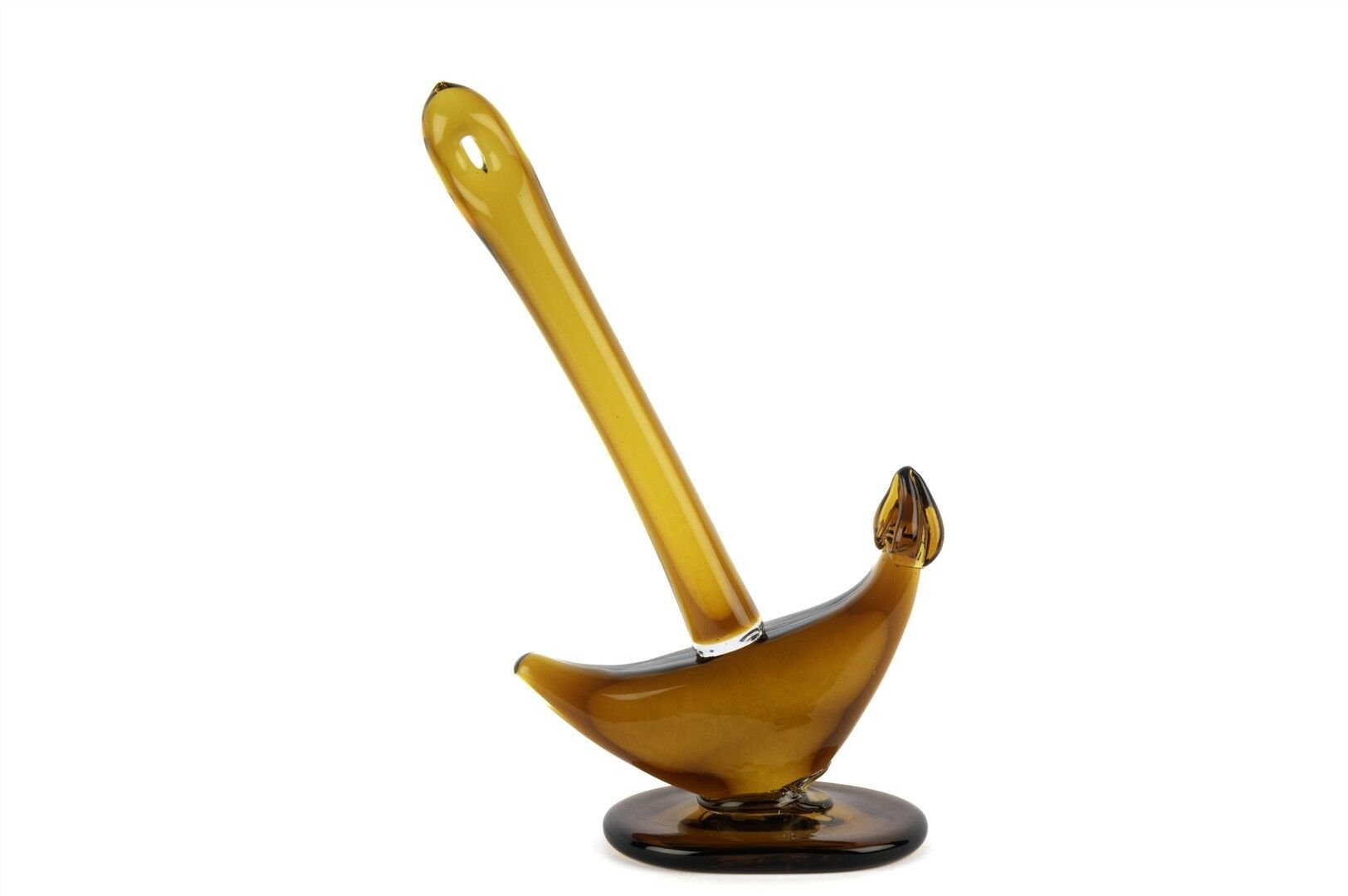 Amber Kahve Cam Çapa Dek Obje 21x40cm