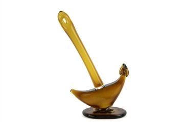 Amber Kahve Cam Çapa Dek Obje 21x40cm