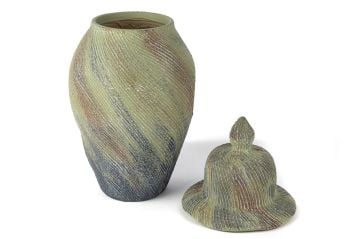 Yeşil Gri Seramik Küp 43cm