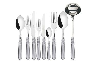 BUGATTİ Melodie Parlak Gri 75 Parça Çatal Kaşık Bıçak Seti