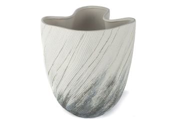 Beyaz Gri Seramik Vazo 30x33cm