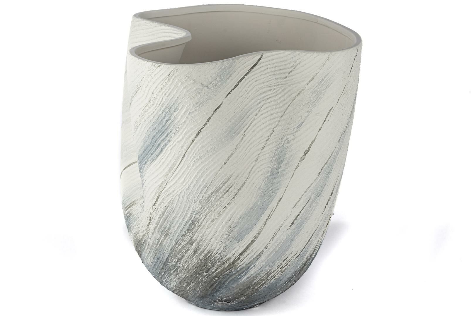 Beyaz Gri Seramik Vazo 30x33cm