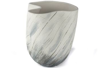 Beyaz Gri Seramik Vazo 30x33cm