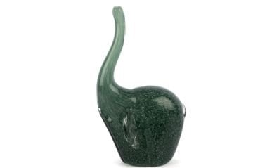 Yeşil Fil Cam Dek Obje 16x26cm