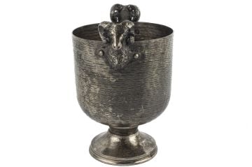 Antik Gümüş Metal Dekor Kase 34x23x36cm