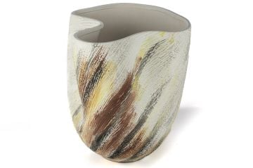 Beyaz Kırmızı Seramik Vazo 30x33cm