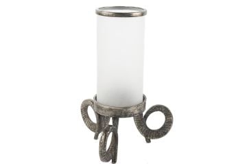 Gümüş Cam Mumluk 23x23x37cm