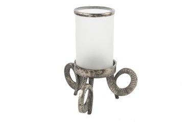 Gümüş Cam Mumluk 23x23x32cm