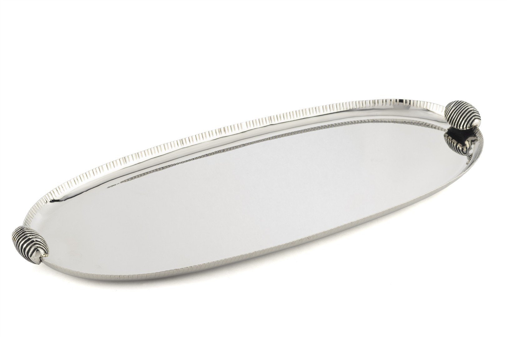 Gümüş Oval Tepsi 48x21x4cm