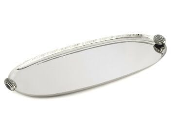 Gümüş Oval Tepsi 48x21x4cm