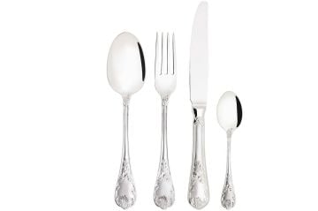 BUGATTİ King Parlak Gümüş 24 Parça Çatal Kaşık Bıçak Seti