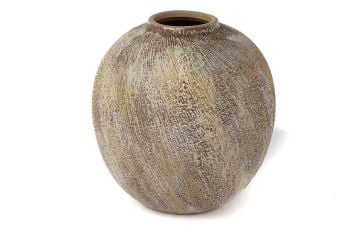 Pembe Yuvarlak Seramik Vazo 22x22cm