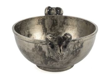 Gümüş Metal Dekor Kase 43x31x18cm