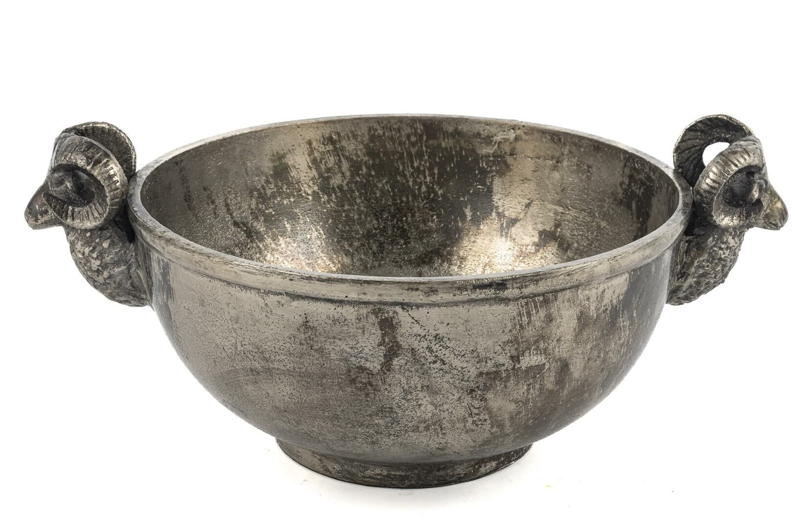 Gümüş Metal Dekor Kase 43x31x18cm