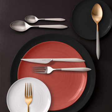 BUGATTİ Ares Mat Fildişi 24 Parça Çatal Kaşık Bıçak Seti