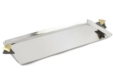 Gümüş Üç Çakıllı Tepsi 52x21x5
