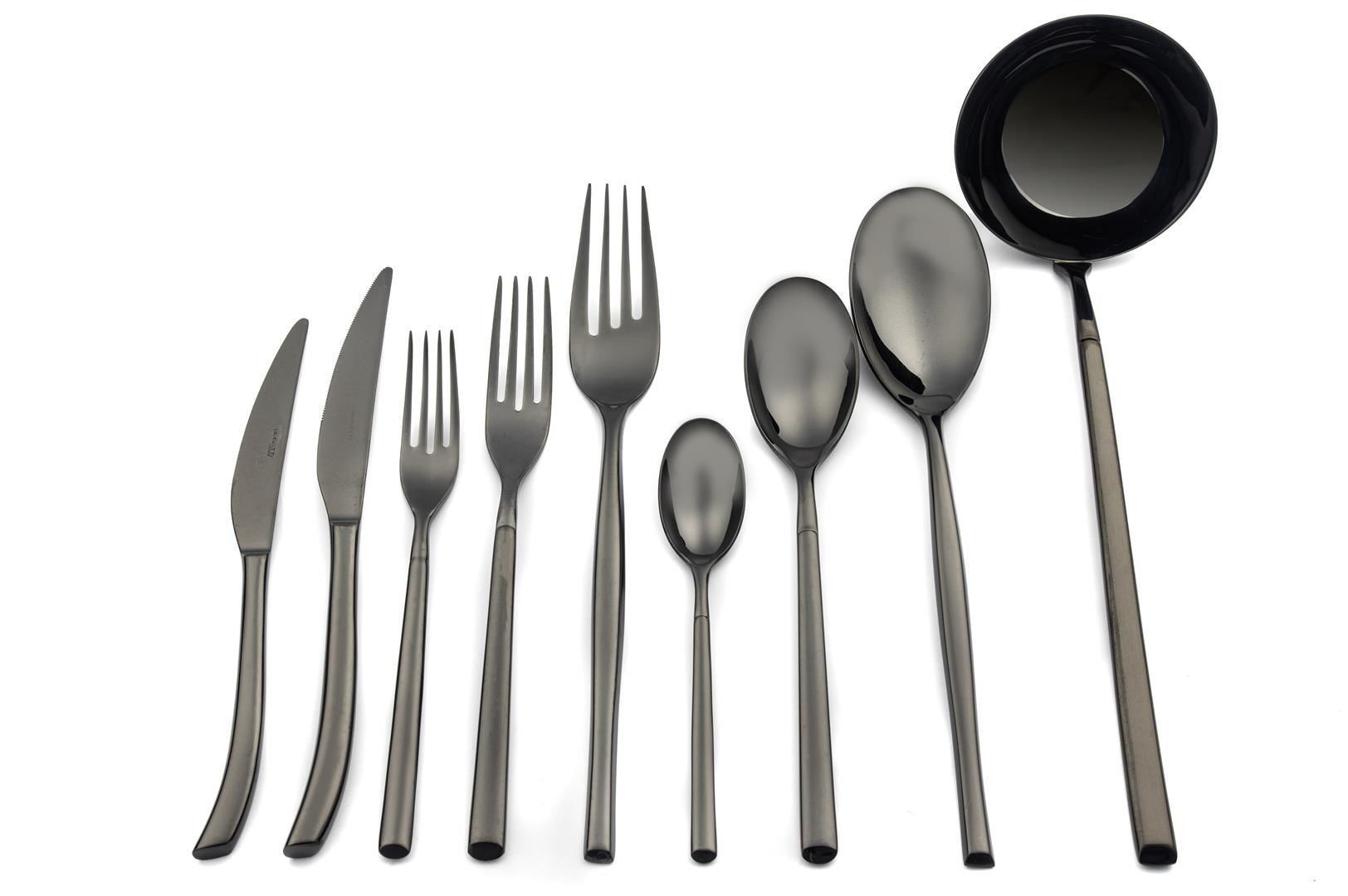 BUGATTİ Portofino Siyah 75 Parça Çatal Kaşık Bıçak Seti