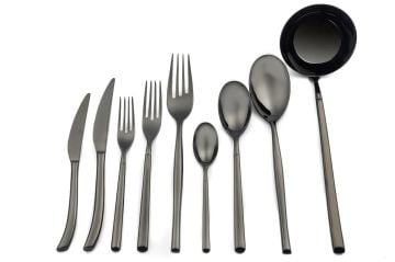 BUGATTİ Portofino Siyah 75 Parça Çatal Kaşık Bıçak Seti