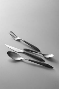 BUGATTİ Ares Mat Siyah 24 Parça Çatal Kaşık Bıçak Seti