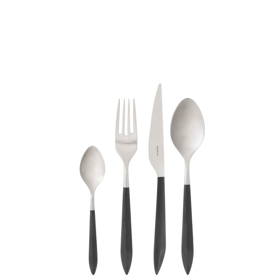 BUGATTİ Ares Mat Siyah 24 Parça Çatal Kaşık Bıçak Seti