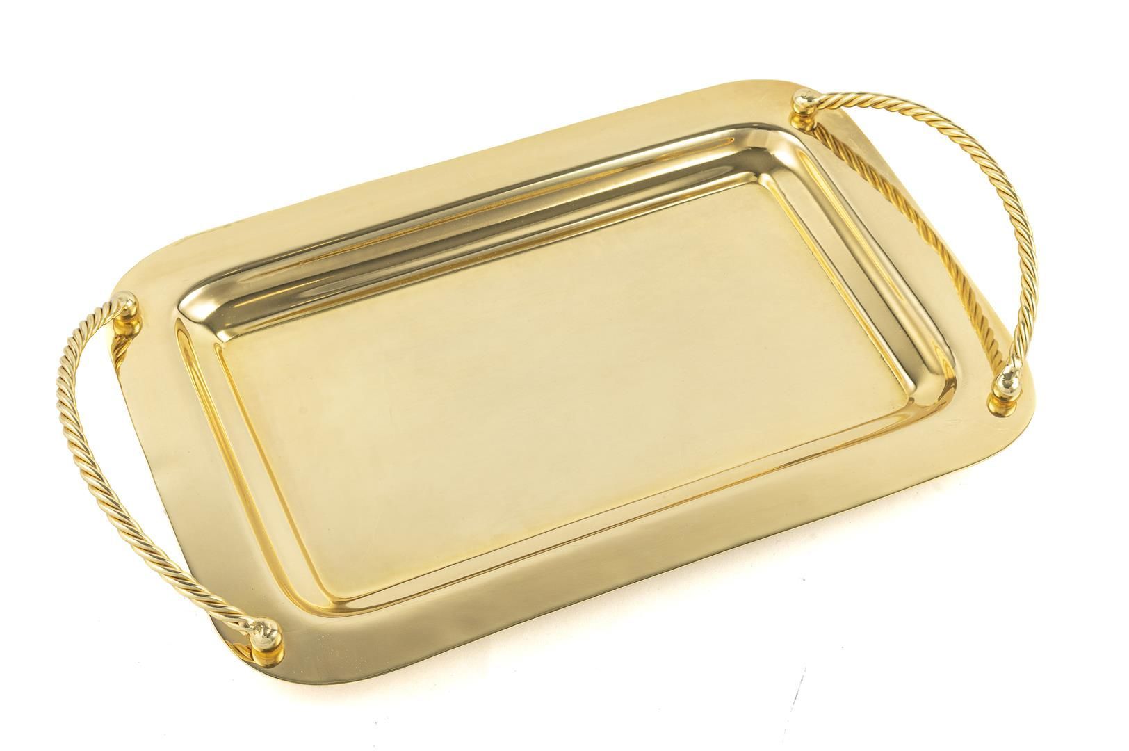 Gold Metal Tepsi 35x21x2cm