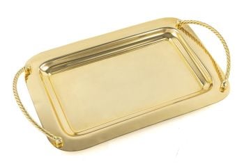 Gold Metal Tepsi 35x21x2cm